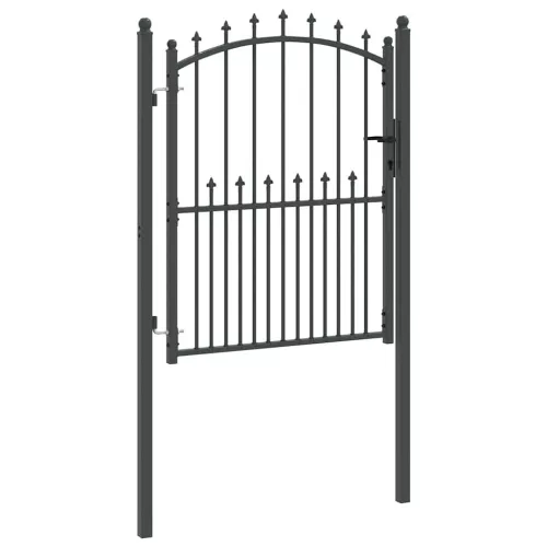  Tüskés kerítési kapu zárral Szürke 150 x 100 cm Porszórt Acél