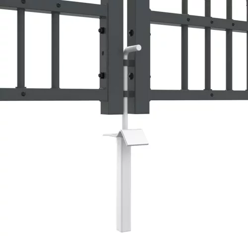  Kerítéskapu Lándzsa Tetejével zárral Szürke 404 x 100 cm Acél