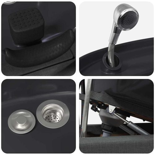  Sampon Szék Sötét Szürke és Fekete 63 x 141 x 92 cm szövet