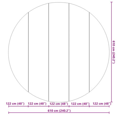  Kerek Medencefedő Világosszürke Polietilén Ø 610 cm