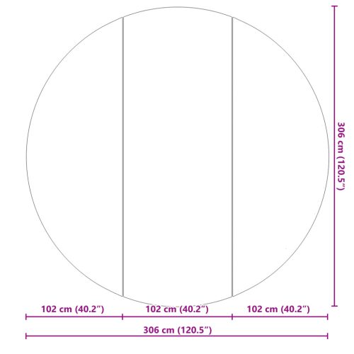  Kerek Medencefedő Fekete Polietilén Ø 306 cm Vízálló anyagok