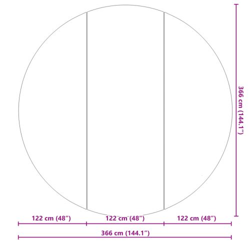  Kerek Medencefedél Fekete Műanyag Ø 366 cm Vízálló anyagok