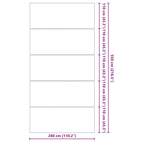  Négyszögletes Medencefedő Fekete Polietilén 550 x 280 cm