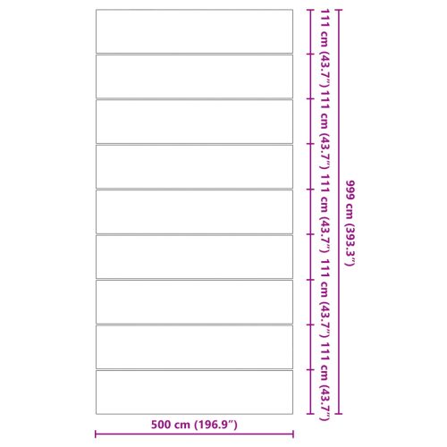  Négyszögletes Medencefedő Fekete Műanyag 999 x 500 cm Vízálló