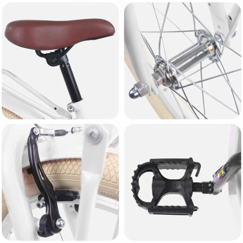  Gyerek Bicikli 18 Hüvelyk 5-7 éves korig Fehér