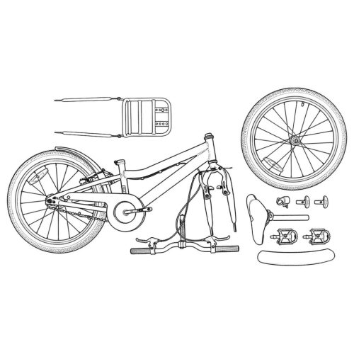  Gyerek Bicikli 18 Hüvelyk 5-7 éves korig Sötétszürke