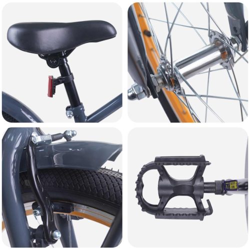  Gyerek Bicikli 20 Hüvelyk 6-11 éves korig ajánlott Sötétszürke