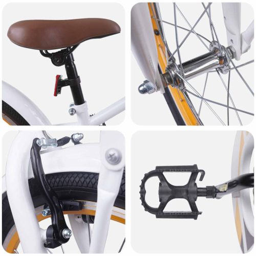  Gyerek Bicikli 18 Hüvelyk 5-7 éves korig Fehér