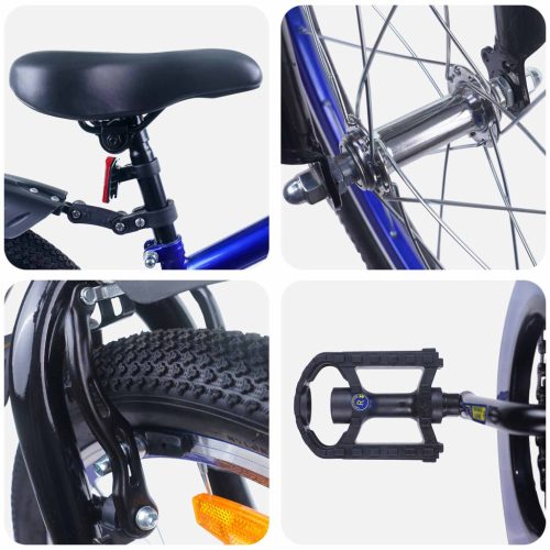  Gyerek Bicikli 18 Hüvelyk 5-7 éves korig Kék Fekete