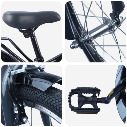  Gyerek Bicikli 18 Hüvelyk 5-7 éves korig Fekete