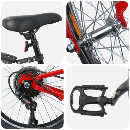  Gyerek Bicikli 24 Hüvelyk 6-Speed 8-12 éves korig Piros