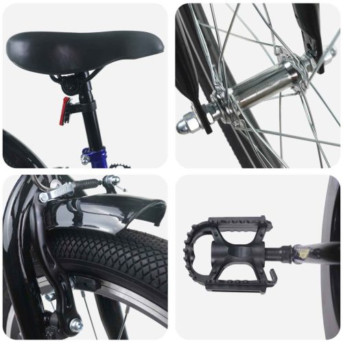  Gyerek Bicikli 18 Hüvelyk 5-7 éves korig Kék Fekete