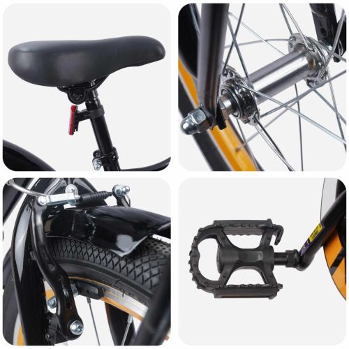  Gyerek Bicikli 18 Hüvelyk 5-7 éves korig Narancs Fekete