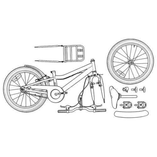  Gyerek Bicikli 18 Hüvelyk 5-7 éves korig Narancs Fekete