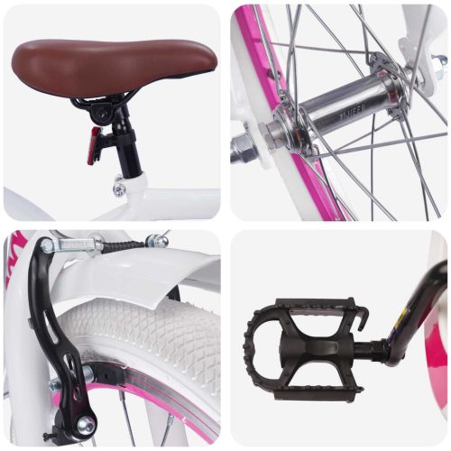  Gyerek Bicikli 18 Hüvelyk 5-7 éves korig Fehér