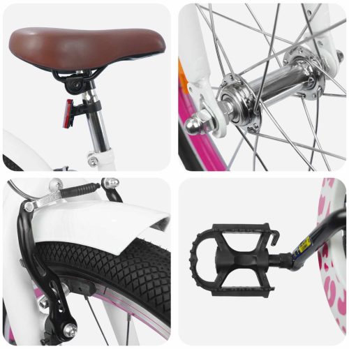  Gyerek Bicikli 18 Hüvelyk 5-7 éves korig Fehér