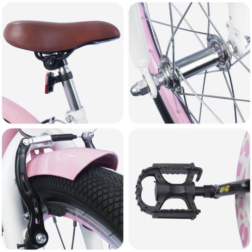  Gyerek Bicikli 18 Hüvelyk 5-7 éves korig Világos Rózsaszín