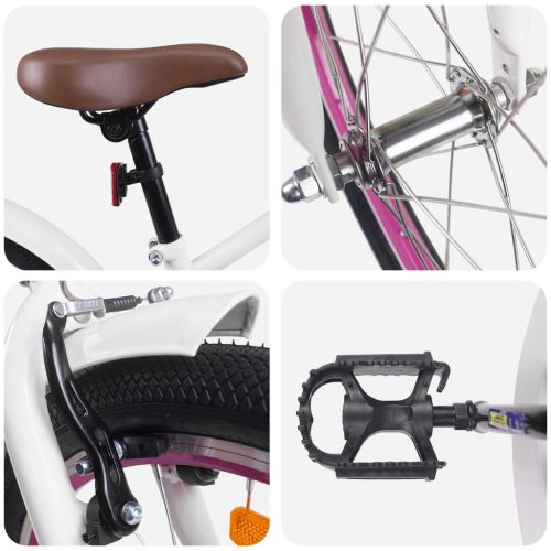  Gyerek Bicikli 18 Hüvelyk 5-7 éves korig Fehér