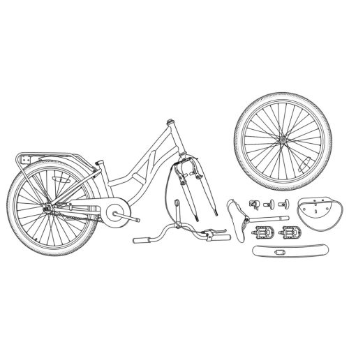  Gyerek Bicikli 20 Hüvelyk 6-11 Fehér