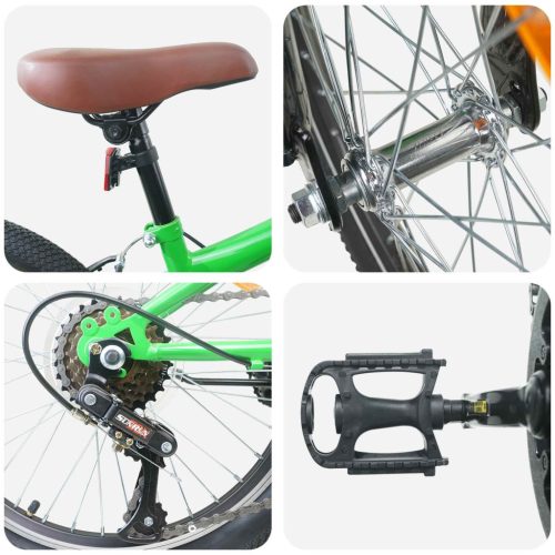  Kids Mountain Bike 20 Hüvelyk 6-Speed 5-8 éves korig való Zöld