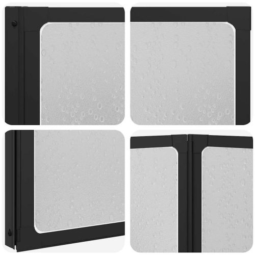  Zuhanyfal Összecsukható Other Fekete 168 x 140 cm Alumínium