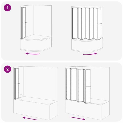  Zuhanyfal Összecsukható Other Fekete 168 x 140 cm Alumínium