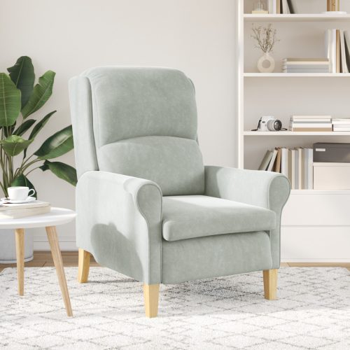  Világosszürke Karosszék Világosszürke Kárpitos borítás fás lábakkal