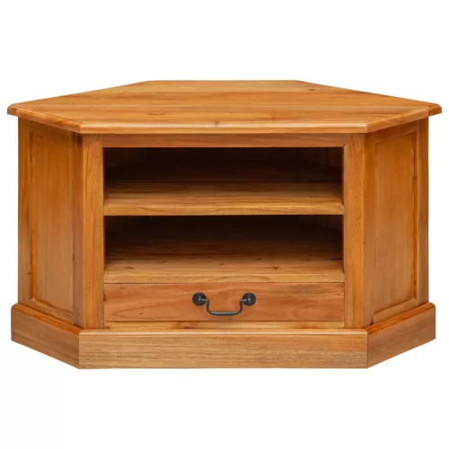  SarokTVSzekrény Természetes 79 x 40 x 46 cm Tömör Mahagóni Fa