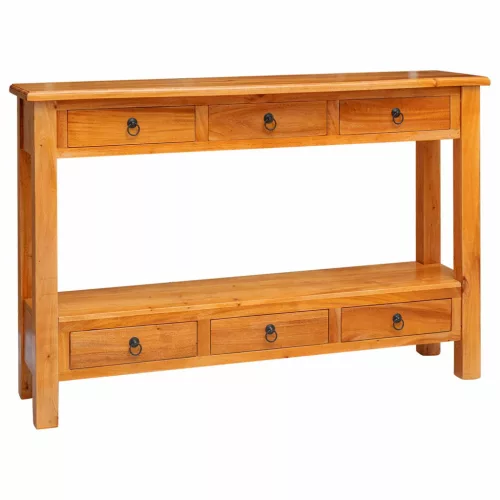  Konzolasztal Természetes 115 x 32 x 76 cm Tömör Mahagóni Fa