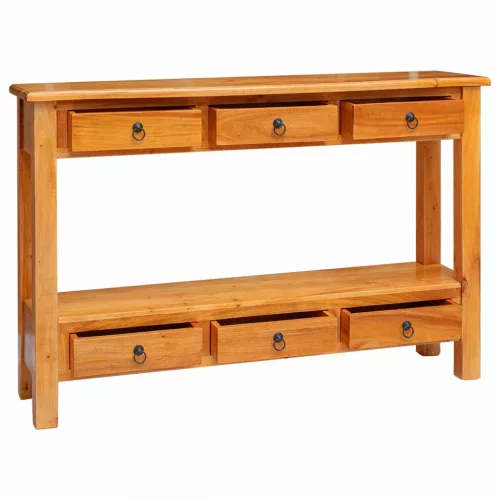  Konzolasztal Természetes 115 x 32 x 76 cm Tömör Mahagóni Fa