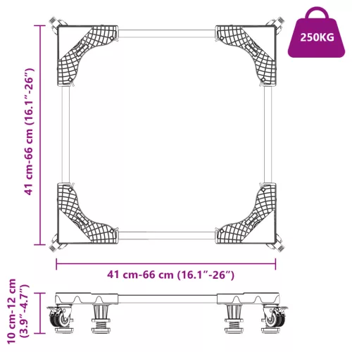  Mosógép Alap Kerekekkel Állítható 250 kg