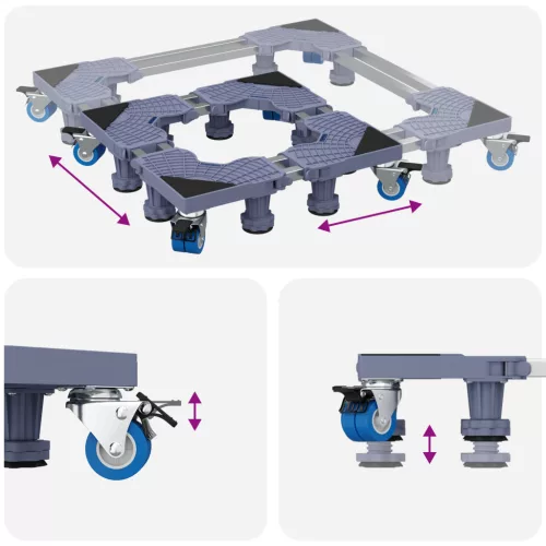  mosógép állvány kerekekkel, állítható 350 kg