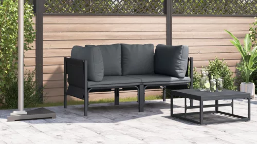  Kültéri bútor szettek párnával párnával 2 pcs Antracit
