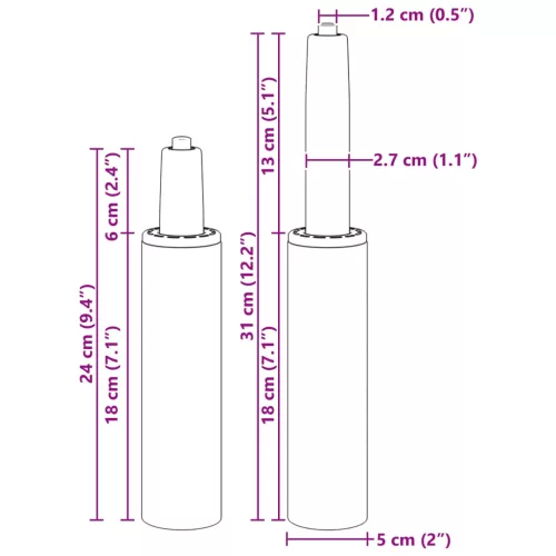  Irodai Szék Gázláb Fekete 239-309 mm Vas