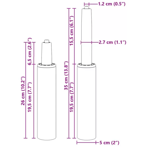  Irodai Szék Gázláb Fekete 9 cm Vas