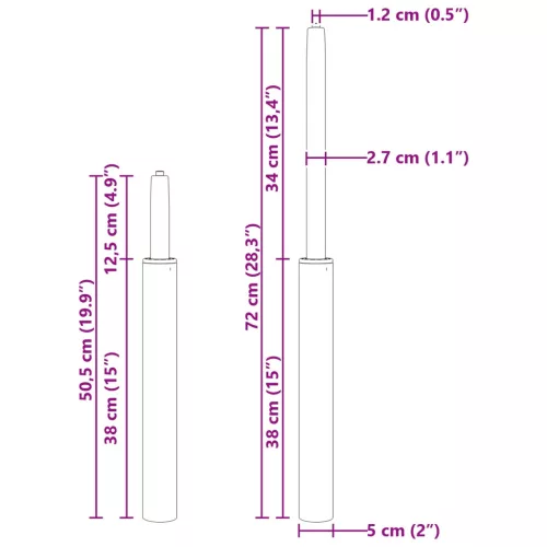  Irodai Szék Gázláb Króm 21,5 cm Vas
