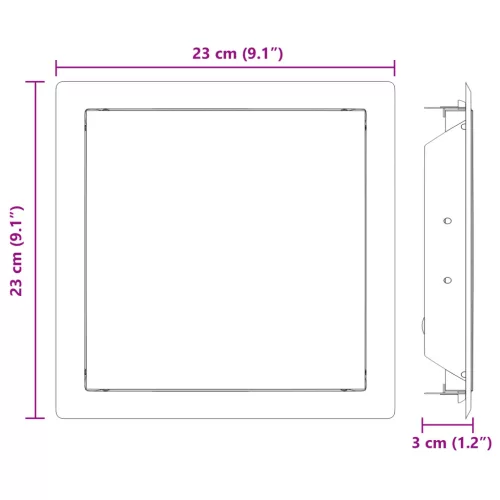  Hozzáférési panel 2 pcs Fehér 20 x 20 cm acél