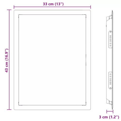  Hozzáférési panel Fehér 30 x 40 cm acél