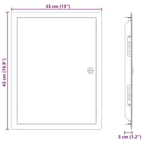  Hozzáférési panel Fehér 30 x 40 cm Acél