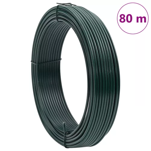  Kerítéskötöző drót Zöld 80 m PVC-bevonatos acél
