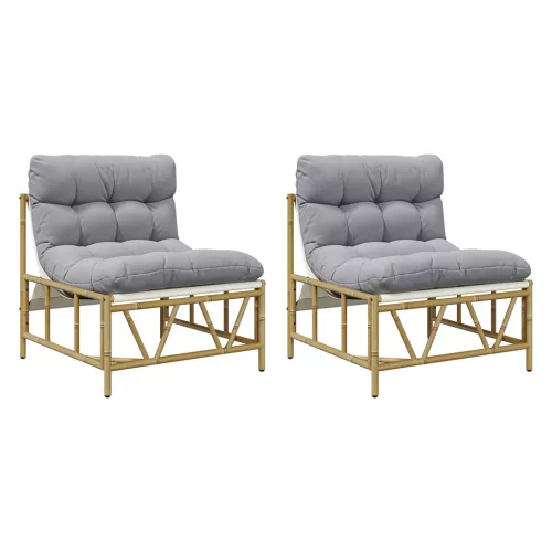  Kerti Kényelmes Székek 2 db Párnával 60x80x71 cm Acél