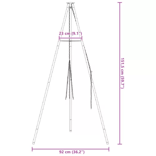  Tábortűz Főző Állvány 150 cm Magasság Acél