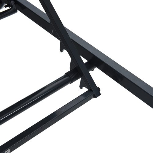  Napozóágy Fekete Acél, Textilén Egyszemélyes Állítható kartámlák