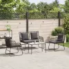  Kert étkező szett 3 pcs Fekete, Antracitszürke 113 x 69 x 83 cm