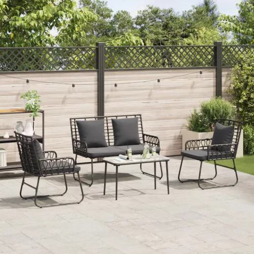  Kert étkező szett 3 pcs Fekete, Antracitszürke 113 x 69 x 83 cm