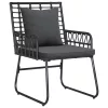  Kert étkező szett 3 pcs Fekete, Antracitszürke 113 x 69 x 83 cm