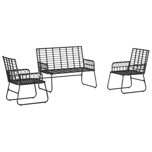  Kert étkező szett 3 pcs Fekete, Antracitszürke 113 x 69 x 83 cm