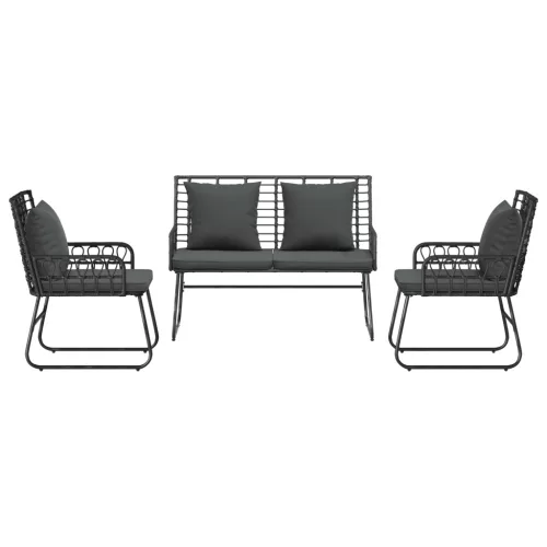  Kert étkező szett 3 pcs Fekete, Antracitszürke 113 x 69 x 83 cm