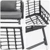  Kert étkező szett 3 pcs Fekete, Antracitszürke 113 x 69 x 83 cm