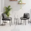  Kert étkező szett 3 pcs Fekete, Antracit 35 x 35 x 45 cm